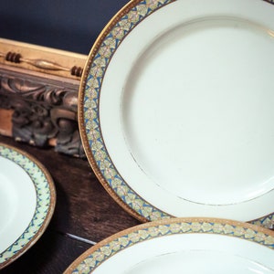 Trio of Pastel Gilded Limoges Plates - Set of 3 Fine China Plates