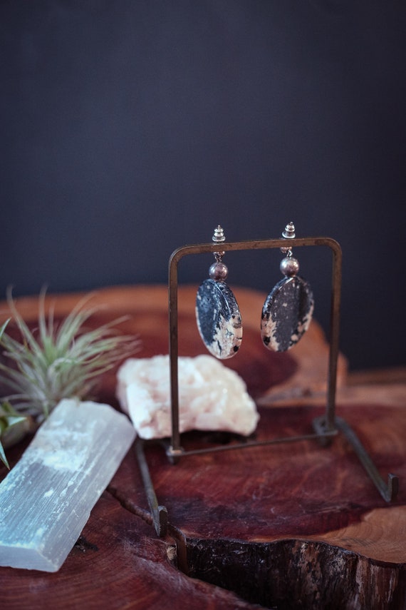 Petrified Palm Root Sterling Silver Earrings - Vi… - image 4