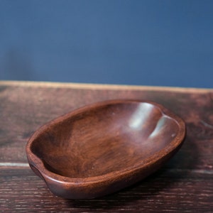 Midcentury Modern Wood Bowl - Hand Carved Wooden Bowl for Fruits or Nuts
