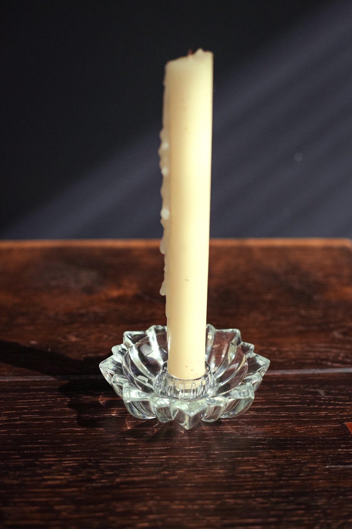 Pair of Crystal Starburst Candle Bases Low Star Shaped Etsy