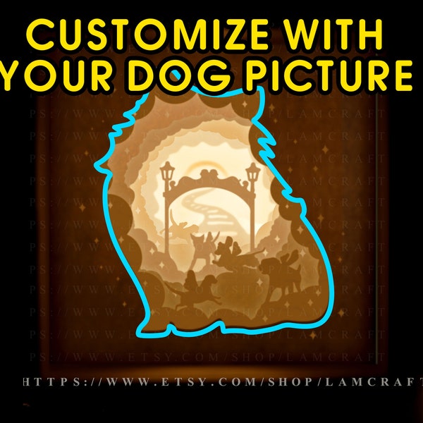 Customize Rainbow Bridge with your dog picture, paper cut lightbox, night light silhouette templates svg cricut Customize Rainbow Bridge with your dog picture, paper cut lightbox, night light silhouette templates svg cricut