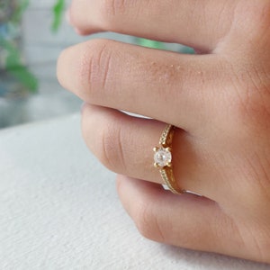 Amazing 0.40 SI2 Quality,Center Diamond , Total diamond wt. 0.51ct. 14K OR 18K Gold Engagement Engagement Wedding Anniversary COURTNEY Ring image 10