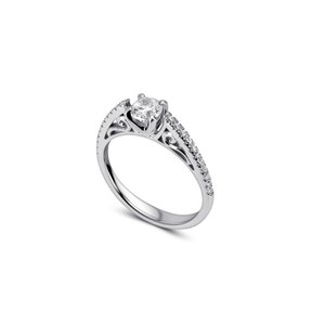 Amazing 0.40 SI2 Quality,Center Diamond , Total diamond wt. 0.51ct. 14K OR 18K Gold Engagement Engagement Wedding Anniversary COURTNEY Ring 18K White Gold