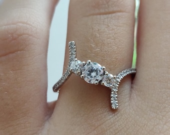 Amazing 0.30 SI2 Quality,Center Diamond , Total diamond wt. 0.42ct. 14K OR 18K Gold Engagement Engagement Wedding Anniversary SAMANTHA Ring
