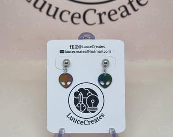 Festival Alien Holographic Earrings Stud Earrings Rave Jewellery Colour Changing