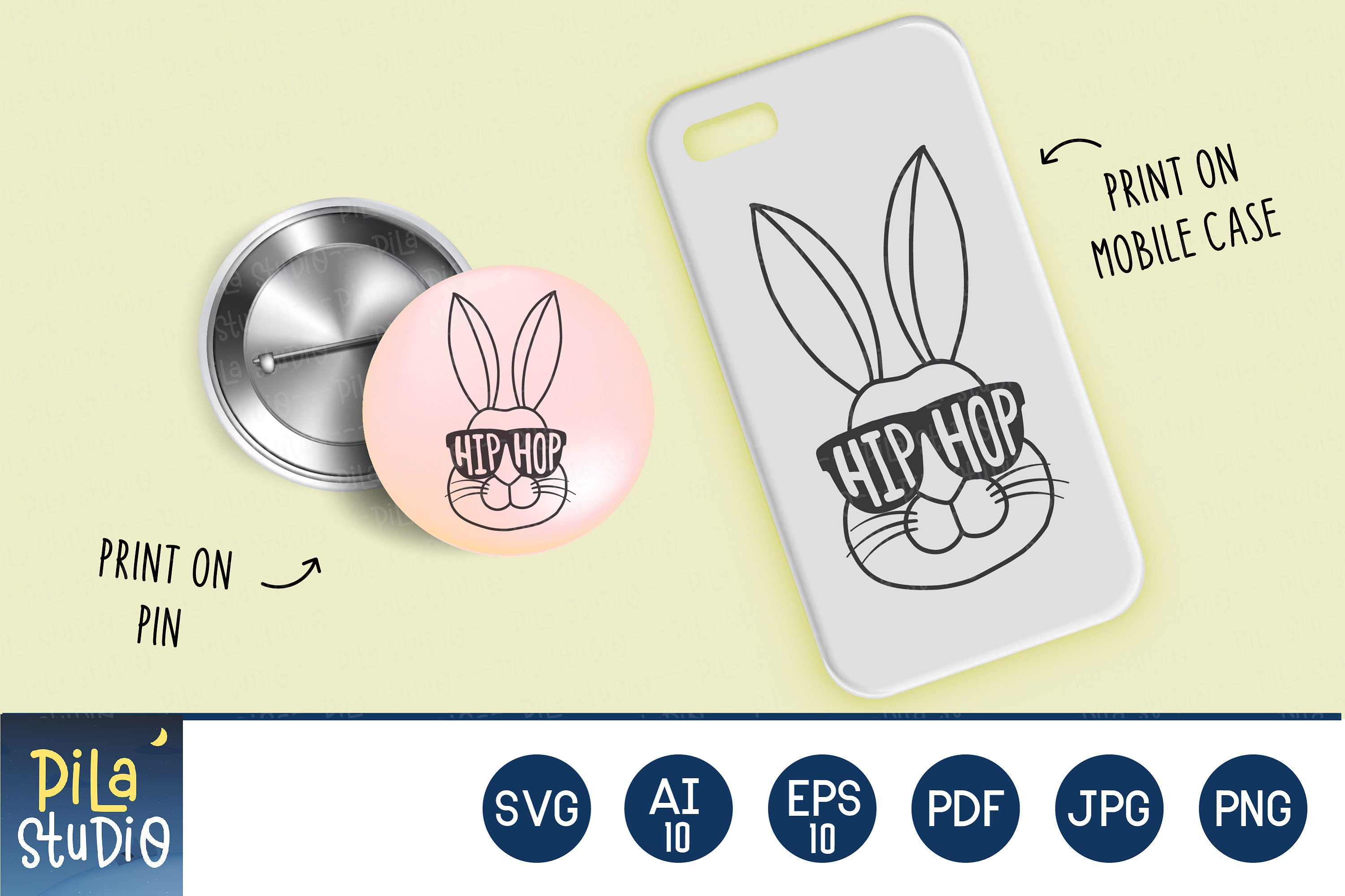 Hip Hop Svg Cool Bunny Easter SVG Rabbit SVG File Happy | Etsy