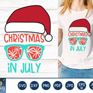Christmas in July SVG, Funny Summer Svg, Beach Vacation svg, Summer shirt Svg, SVG Cutting File, Printable, dxf, png, instant download