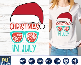 Christmas in July SVG, Funny Summer Svg, Beach Vacation svg, Summer shirt Svg, SVG Cutting File, Printable, dxf, png, instant download