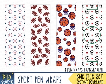 Sportpennor PNG-set | Basebollpennor | Fotbollpennor | Fotbollpennor | För vattenrutschkana eller vinyl PNG-fil | omedelbar nedladdning