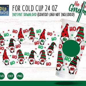 Zwerge Ho Ho Tasse, Weihnachten Tasse, Full Wrap Venti Cold Cup 24 Unzen Cricut geschnitten Datei, Png, Dxf, sofortiger download