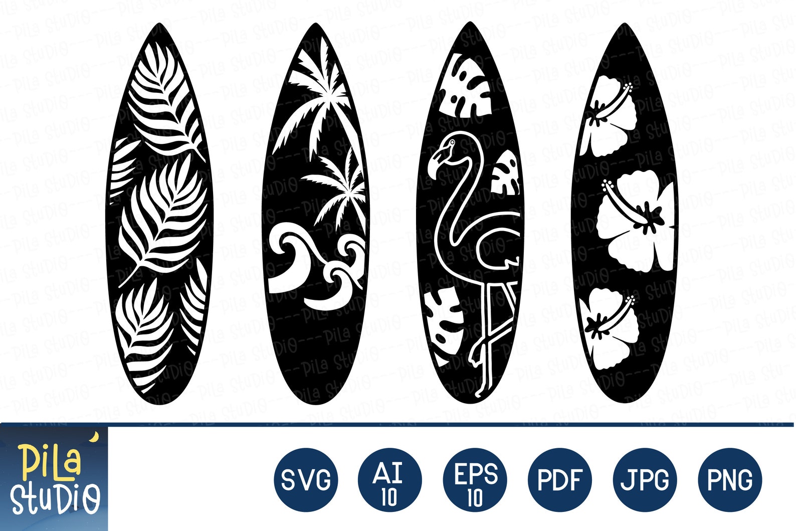 Surfboard svg surfboard templates surfing design svg Etsy