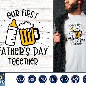 Nuestro primer día de padres juntos Svg, divertido día del padre svg, día del padre svg, archivo de corte SVG, imprimible, dxf, png, descarga instantánea