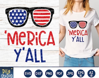 MericaY’All Svg, 4th of July Svg, Fourth of July svg, Patriotic Svg, SVG Cutting File, clip art, Printable, dxf, png, instant download