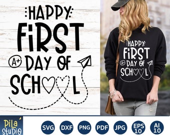 Happy First Day of School svg, Teacher shirt Svg, Back to school svg, First Day Of School Svg, SVG Cutting File, dxf, png, instant download