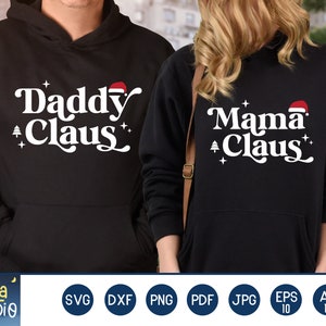 Mama Claus svg, Daddy Claus svg, Mommy Christmas SVG, Kerstbundel svg, Kerstshirt Svg, SVG Cutting File, dxf, png, instant download