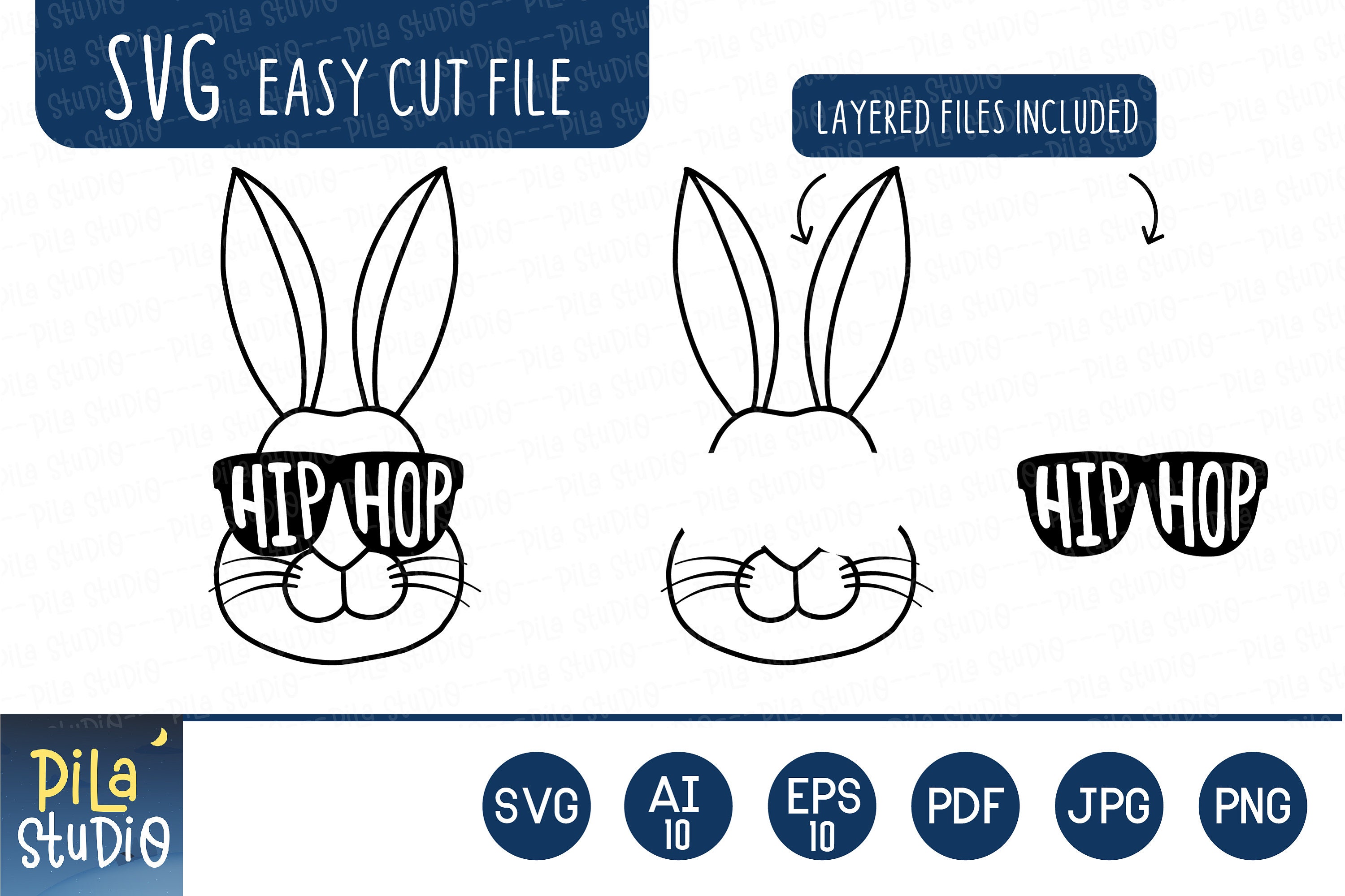 Hip Hop Svg Cool Bunny Easter SVG Rabbit SVG File Happy | Etsy