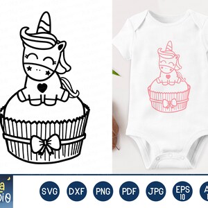Unicornio svg, cupcake svg, unicornio Clip Art, lindo unicornio svg, Unicorn cupcake, Cute Printable, SVG Cutting File, dxf, png, descarga instantánea