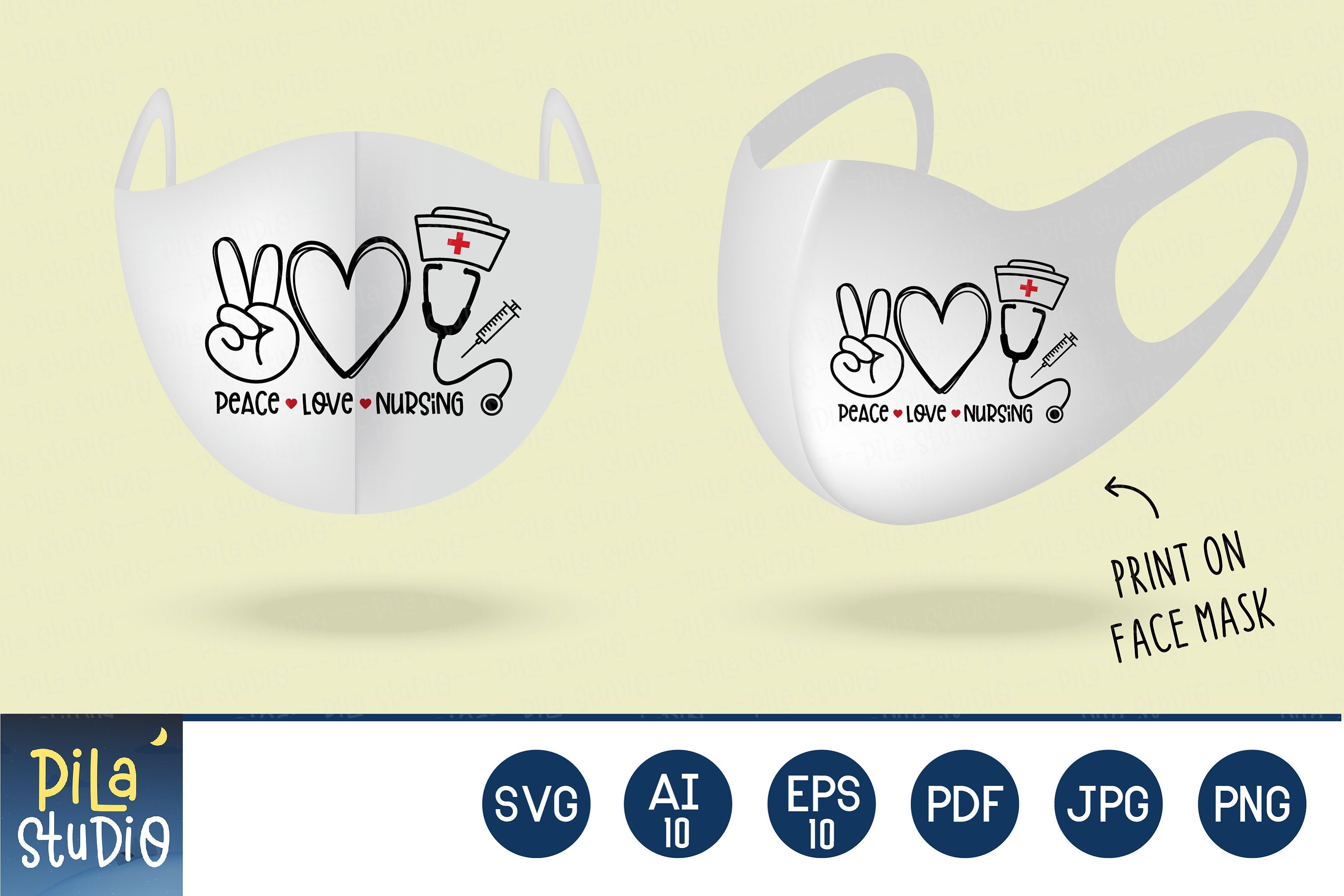 Peace Love Nursing Svg, Nurse Svg, Nurse Stethoscope, SVG Cutting File ...