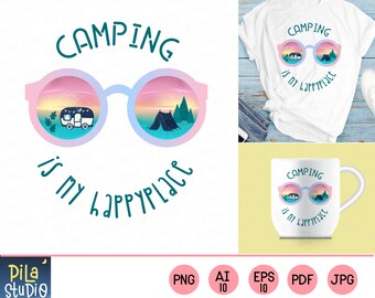 Camping ist mein Happy Place Png, Camping Png, glücklich Camper Png, Camper Png, Abenteuer Png, Camp Leben, Sublimation, sofortiger Download, druckbare