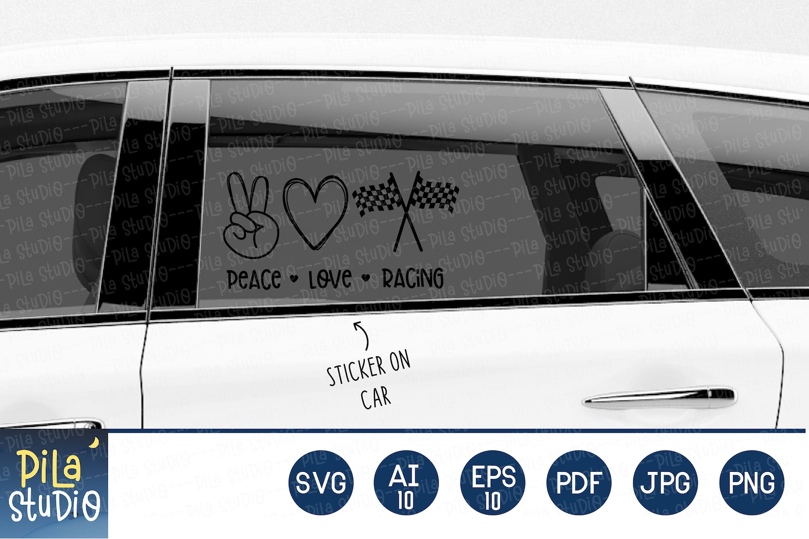 Peace Love Racing Vector Peace Love Racing Svg File, Peace Love Cut File, Racing Svg, SVG ...