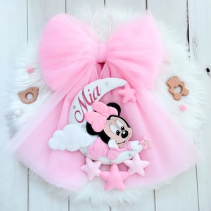 Birth bow for a girl, Mickey Mouse birth bow, Birth bow for a girl, Birth rosette, Baby bow, Minnie