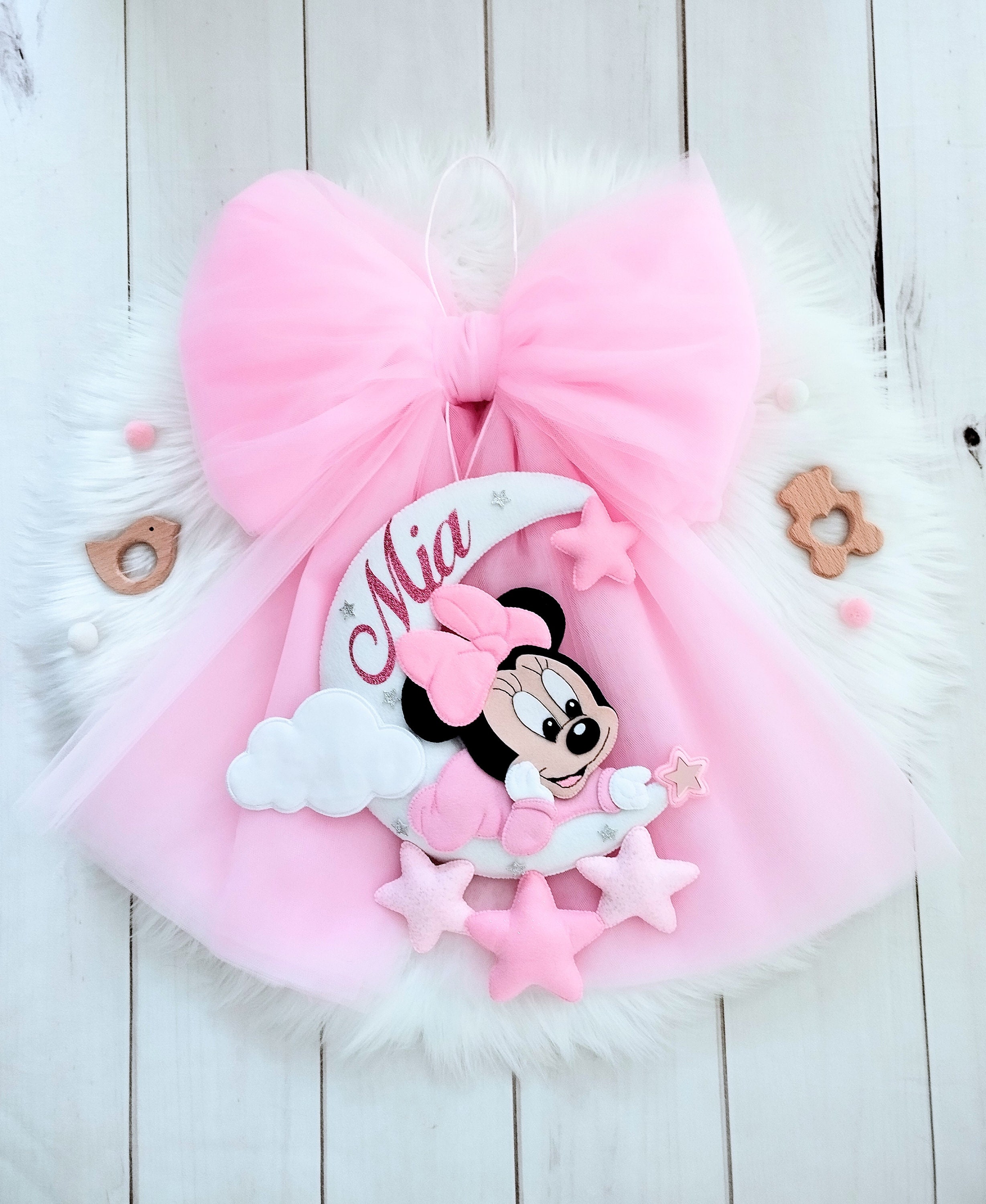 2 Fiocchi Per Capelli Fatti A Mano Minnie Mouse – Nastro Grosgrain Per Bambine, Mosbows