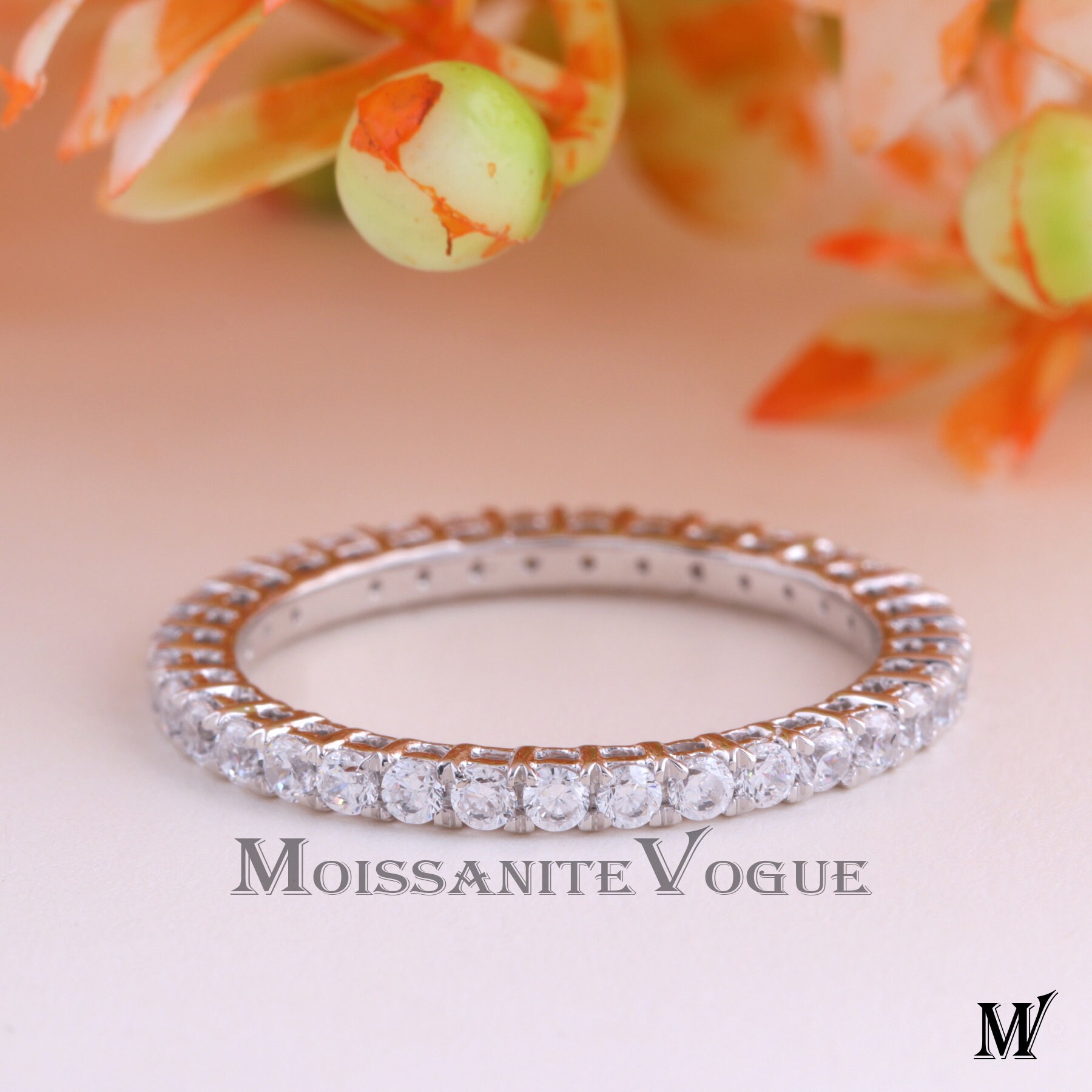 2 mm full eternity ring moissanite ring for women moissanite Etsy