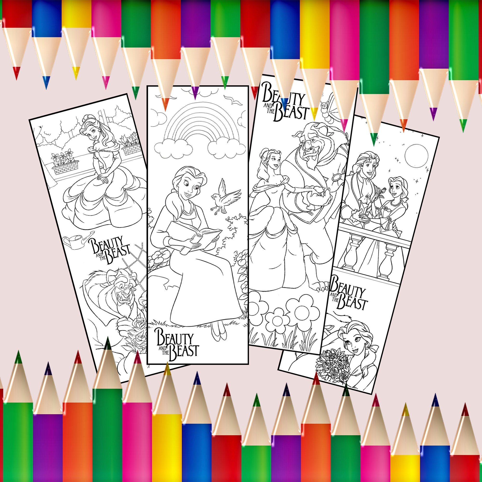 Disney Princesses Coloring Bookmarks Set of 12 Printable - Etsy Australia