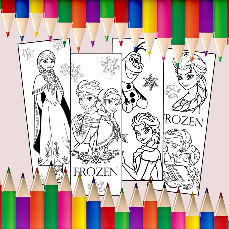 Disney Princesses Coloring Bookmarks Set of 12 Printable - Etsy