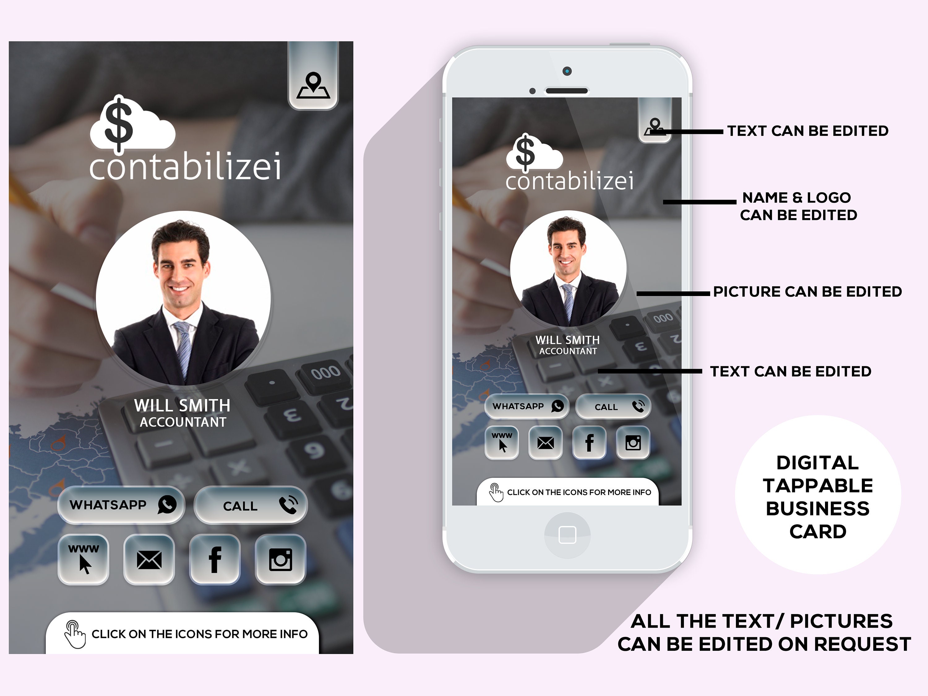 Digital Business Card with clickable links E Business Card Etsy