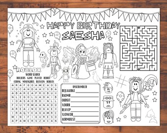 Girl Birthday Party Favors Kids Coloring Placemats Girl - Etsy Canada