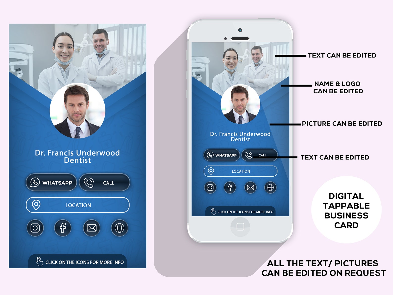 Digital Business Card with clickable links E Business Card Etsy