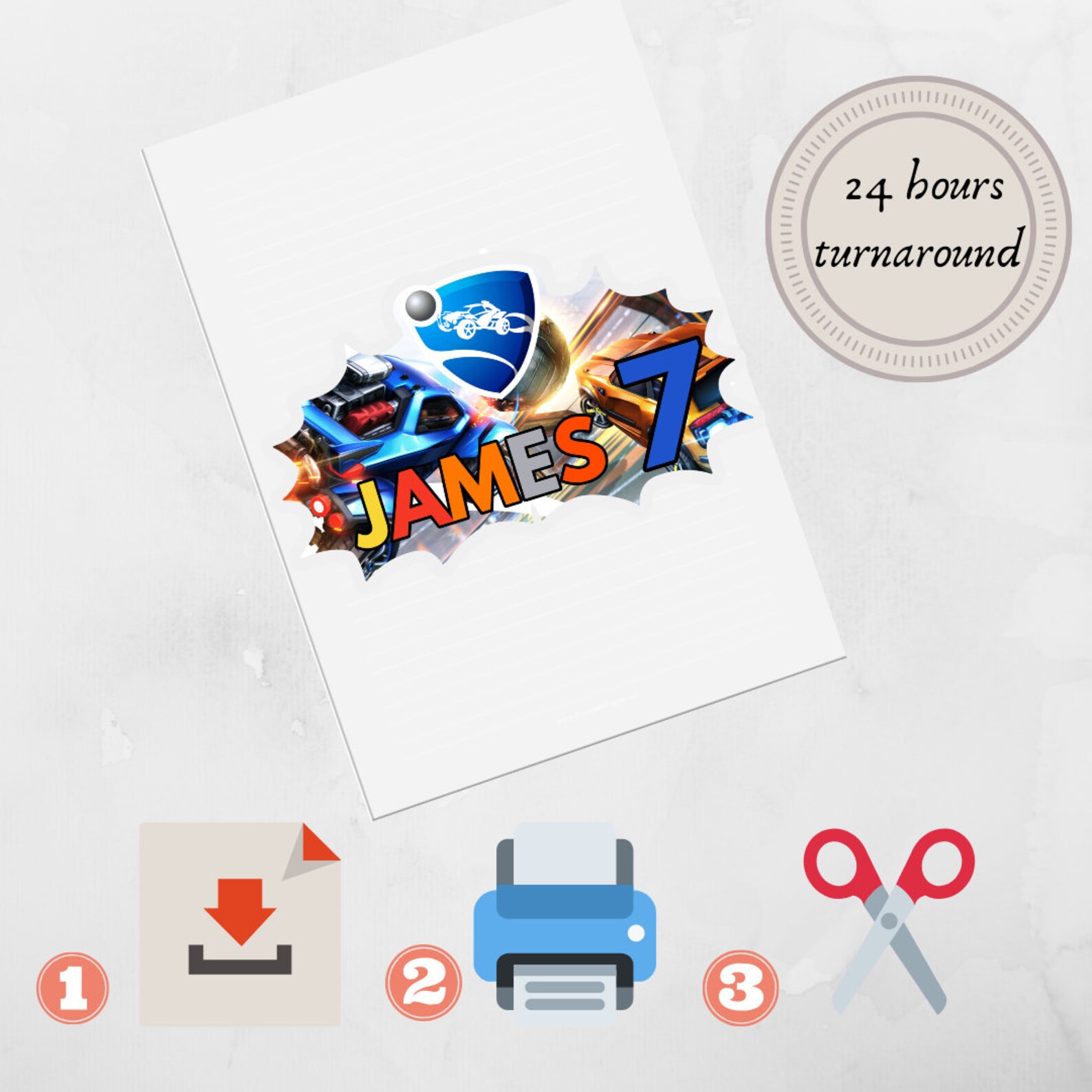 ROCKET LEAGUE Topper pastel imprimible Rocket League Etsy