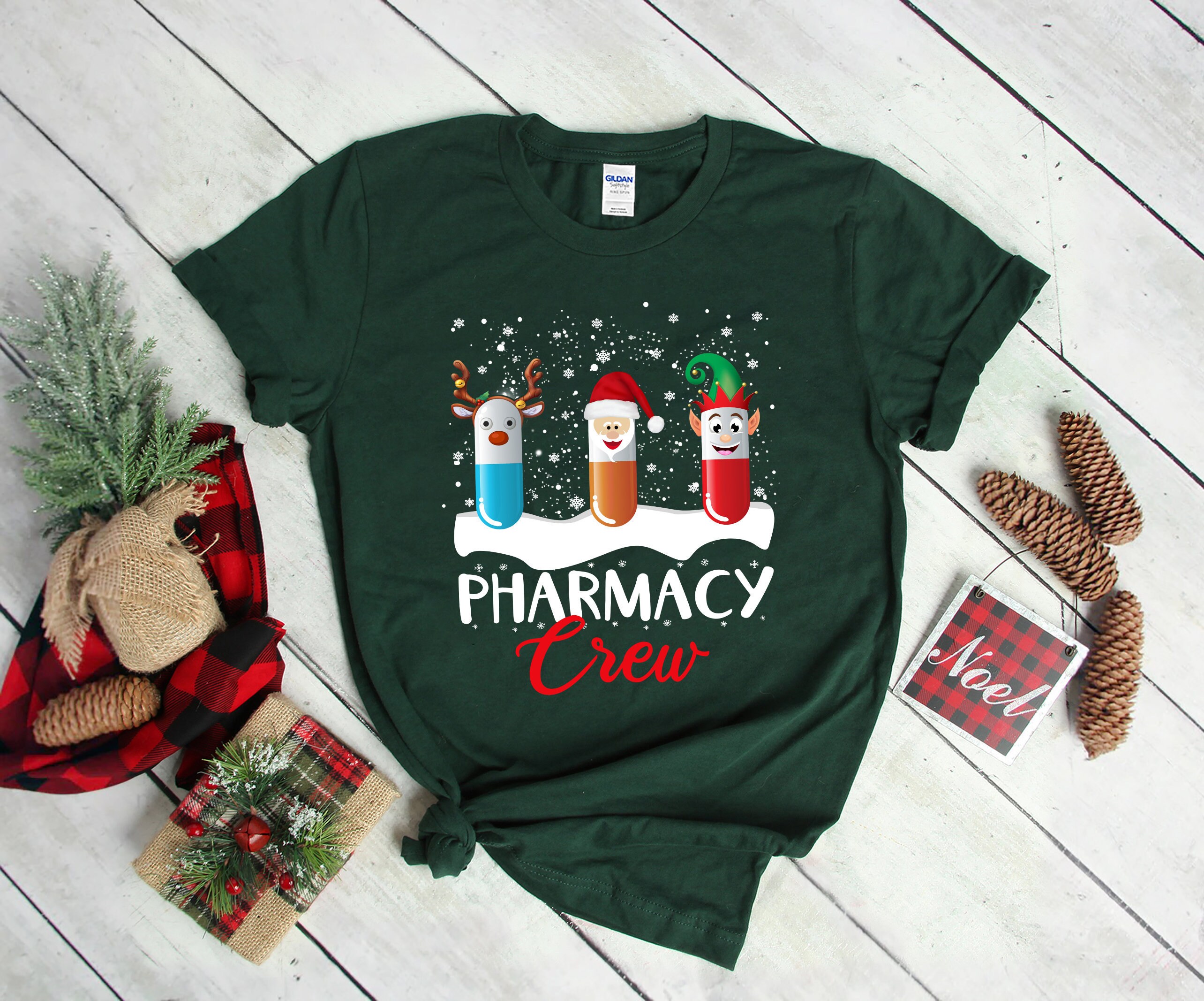 Pharmacy Crew Christmas T-shirt Pharmacy Shirt Pill | Etsy