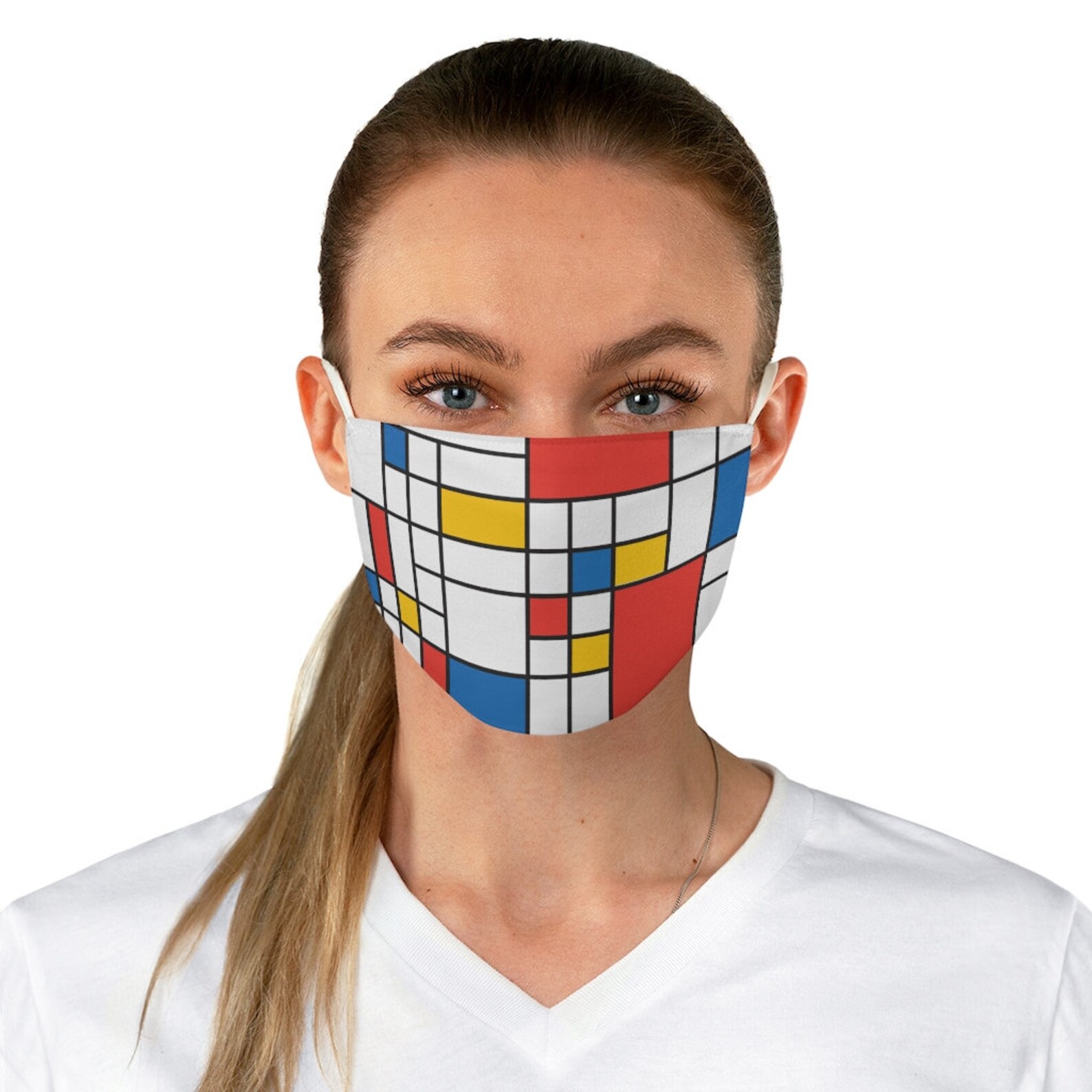 Abstract modern art face mask De Stijl Mondrian Etsy