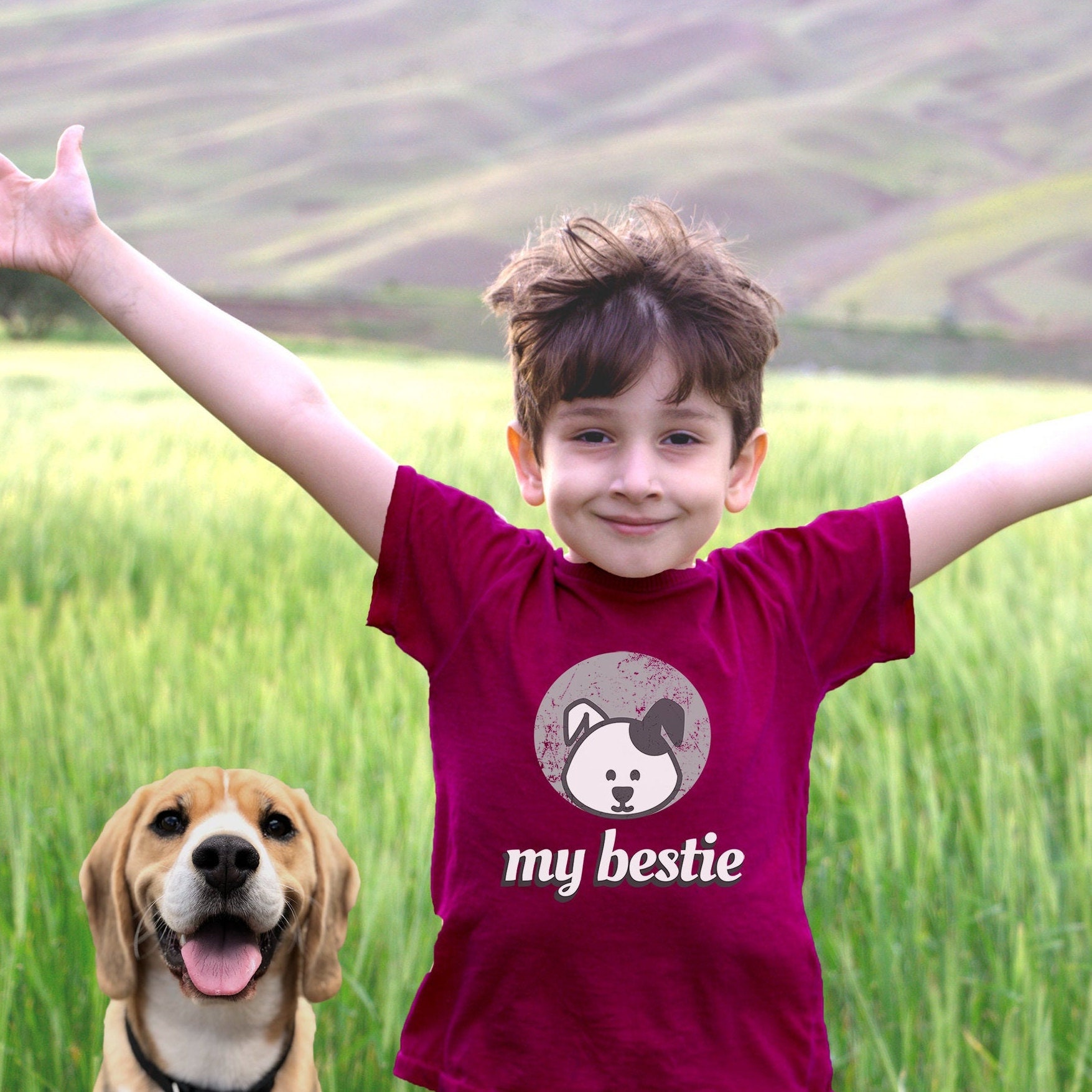 My Bestie Tee for Kids Love Dogs Gift 