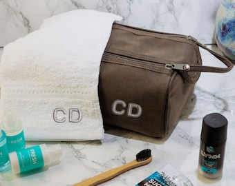 Personalised Men's Wash Bag Filled With Men's Toiletries WashBag | Embroidered Travel Toilet Bag | Gift for Him | Birthday | Christmas Gifts