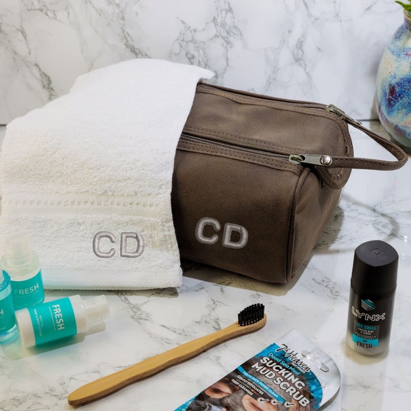 Embroidered Men's Toiletries Bag Etsy