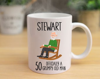 50th Birthday Grumpy Man Mug and/ or Coaster - Personalised 50th Birthday Gift - Grumpy Old Man Mug - 50th Birthday Grandad Uncle Dad Him