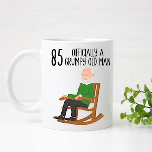 85th Birthday Mug and Coaster - Personalised 85th Birthday Gift Idea - Grumpy Old Man Mug - Gift for 85th Birthday - Grandad Gifts Dad Gifts