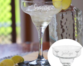 Personalised Engraved Margarita Cocktail Glass | Birthday Gifts | Novelty Glass | Martini Glass | Custom Glassware with Name Engraved