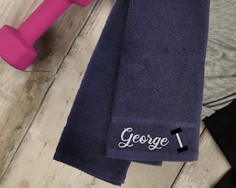 Personalised Embroidered Gym Towel |Towel Running Spin Cycling Workout Themed | Personalised Fitness Gift With Name | Sports Towel Men Women