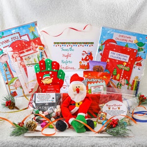 Kerstavonddoos voorgevulde activiteitendoos voor kinderen | Gevulde doos kerstman kerstavond | Kerstbenodigdheden voor kinderen | Cadeaus voor kinderen