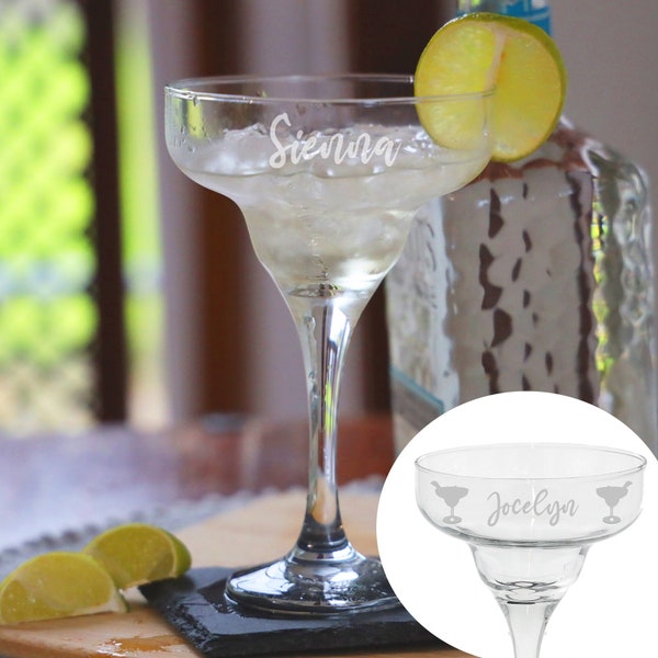 Personalised Engraved Margarita Cocktail Glass | Birthday Gifts | Novelty Glass | Martini Glass | Custom Glassware with Name Engraved