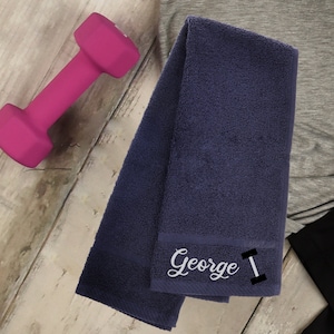 Personalised Embroidered Gym Towel |Towel Running Spin Cycling Workout Themed | Personalised Fitness Gift With Name | Sports Towel Men Women