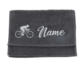 Toalla bordada personalizada Running Spin Ciclismo Entrenamiento Temático / Toalla de gimnasio / Personalizar regalo de fitness con nombre / Toalla deportiva Hombres Mujeres