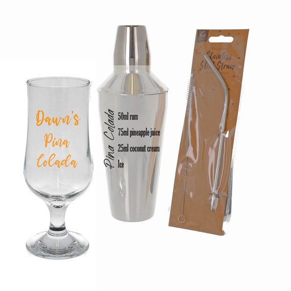 Personalised Pina Colada Cocktail Shaker & Glass Set With Etsy