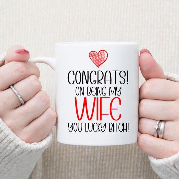 Funny Mug for Wife Congrats On Being My Wife Mug and/or Coaster | Anniversary Gift for Wife | Wife Appreciation | Funny Wife Birthday Gift