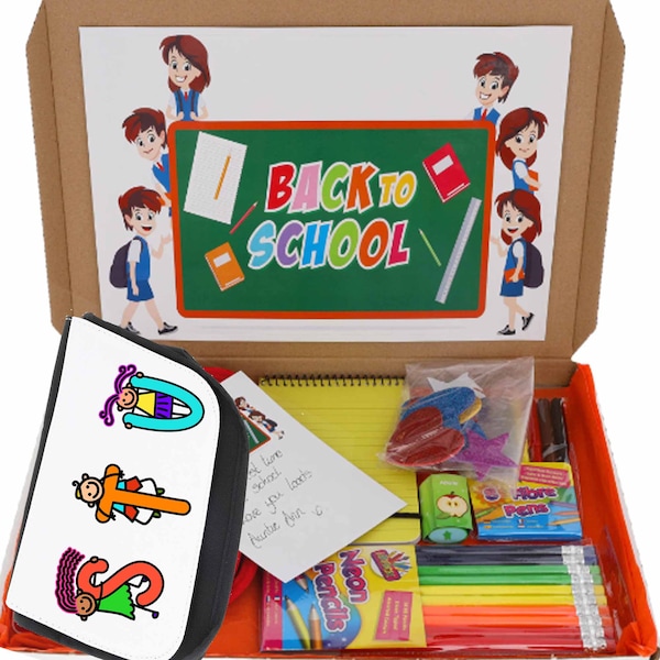 Personalised Back To School Pencil Case With Stationery Gift Set | First Day Of School Gift | Starting Nursery Gift | Kids Stationery Pack