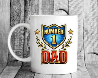 No 1 Dad Coffee Mug Birthday Gift For Dad, Ceramic Mug For Tea Coffee, Gift Mug Keepsake, Everyday Kitchen Mug For Hot Drinks